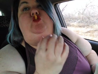 SSBBW Vlog Smoking Eating Burping in Public while Talking about my Slave