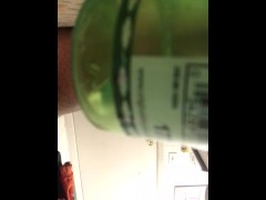 Bbw shoves bottles in tight pussy for step brothers friends w/ parents home