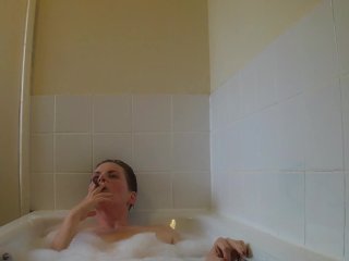 Cigar and having a bath