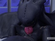 Preview 3 of BIG BLACK DRAGON DRINKS HIS THICK CUM AND SPILLS IT EVERYWHERE [TOOTHLESS]
