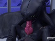 Preview 4 of BIG BLACK DRAGON DRINKS HIS THICK CUM AND SPILLS IT EVERYWHERE [TOOTHLESS]