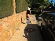 Preview 1 of Public nudity fit teen walking naked on the streets Amateur MiaAmahl