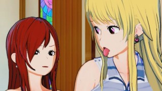 Futanari Erza 3D Hentai Fairy Tail Lucy Fucked