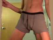 Preview 6 of Cute Uncut boy skinny Teen Stripping and Messing Around XD