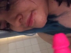 sloppy blowjob on a dildo!