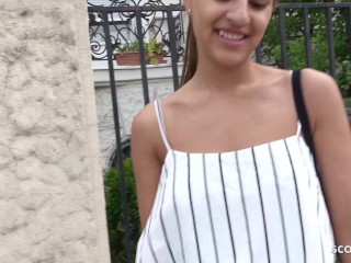 GERMAN SCOUT - CUTE LATINA TEEN SARAH TALK TOORGASM FUCK AT PICKUP CASTING