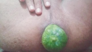 Fucking myself with cucumber