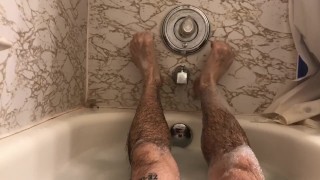 Bubbly man feet