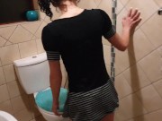 Preview 2 of Cute girl taking daddy for a piss