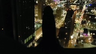 My Cock Was Really Hard To Jerk Off In A Loud Sexy Skyscraper Hotel
