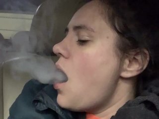 smoking, solo female, small tits, whore