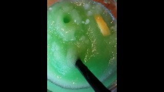 Tall glass of goodness gapes while squirting POV 