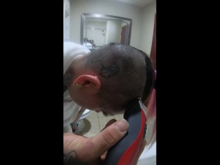 mother, shaved head girl, hair shave fetish, head shave