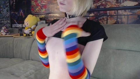 Playing with my tits tease
