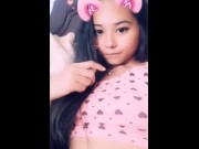 Preview 3 of Petite Teen Masturbating on Snapchat - Ahegao