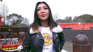 AT PICKUP STREET CASTING A GERMAN SCOUT AND A SMALL THAI TEEN TALK TO FUCK