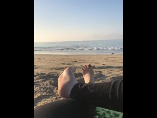Spend some time with my feet at the beach. It's a quiet day.
