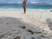 Preview 1 of wild fucking sex on public beach riding my dick with cream on her ass