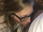 Preview 1 of Nerdy Sexy Blonde Sucking A Big Dick