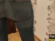 Preview 1 of MY STEP SISTER PEES AND WETTING HER JEANS! COMPLETELY SOAKED!