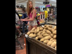 Video Petite Babe Haley Reed Flashes Tits in Grocery Store then Fucks You (POV)