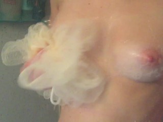 Quick Suds Show - Soaping my Fantastic Titties & Body in the Shower