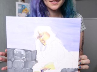 cute aussie girl painting nude on cam! & shower show!