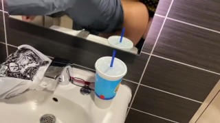 I Get Blown Away By MILF And Get To Fuck Her In The Mall Restroom