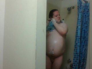 taking a hot shower and showing my hole