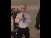 Preview 3 of Horny blonde twink strips off school uniform (Full)