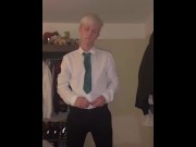 Preview 4 of Horny blonde twink strips off school uniform (Full)