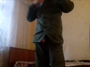 Preview 6 of Russian soldier Masturbates big cock