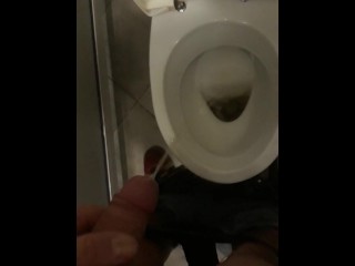 Big Dick Pissing in Toalet at Work