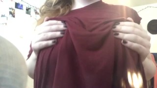 teasing natural tits 