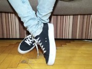 Preview 2 of Sneakers, dirty socks, long toes play with socks - OlgaNovem