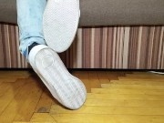 Preview 4 of Sneakers, dirty socks, long toes play with socks - OlgaNovem