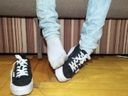 Preview 6 of Sneakers, dirty socks, long toes play with socks - OlgaNovem