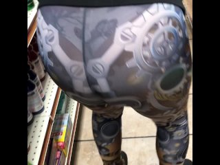 Wife See through Bending over slow motion walk at store