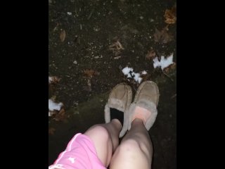 Cold Public Pee Outside While It Snows