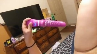 Quick play session resulting in creamy vibrator