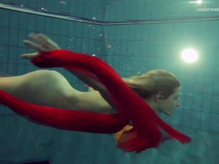 nastya, swimming, poolside, underwater teen