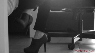 Mistress Kym Licks Her Femdom Wife's Shoes And Feet