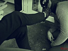 Mistress Shoes Slave licking her High Heels - Mistress Kym