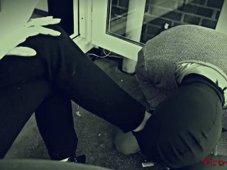 Mistress Shoes Slave licking her High Heels - Mistress Kym