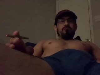 Huge smoking cock bulge
