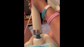 Diaper Girl plays with a magic wand 