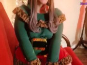 Preview 2 of Naughty Little Christmas Elf sucks and rides your Candy CANE - Clip 1