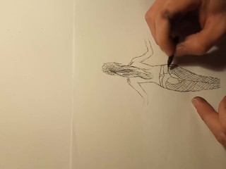 Hot August Ames Drawing - RIP