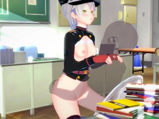 small tits, blowjob, video game, azur lane