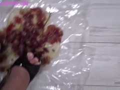 crushing grapes with high heels destruction destroying foodfetish